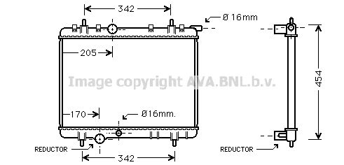 AVA QUALITY COOLING Радиатор, охлаждение двигателя PE2252